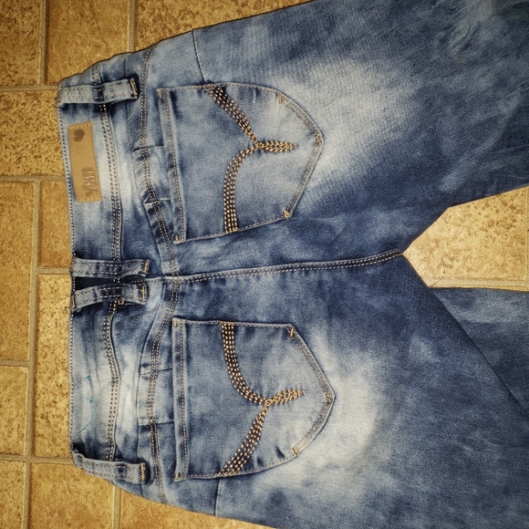 CLEANOUT SALE Tie Dye Blue Jean Shorts - Picture 2 of 5